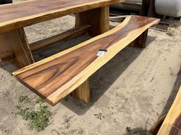 Rough Cut Large Wood Bench