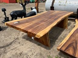 Apx. 9' Rough Cut Large Wood Table