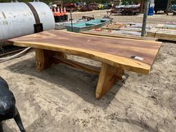 Apx. 9' Rough Cut Large Wood Table