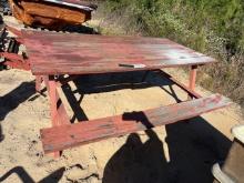 Red Picnic Table