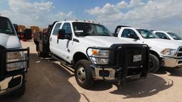 (x) 2014 FORD F-350 Super Duty 4x4 Dual Wheel 1-Ton Crew Cab Flatbed Truck,