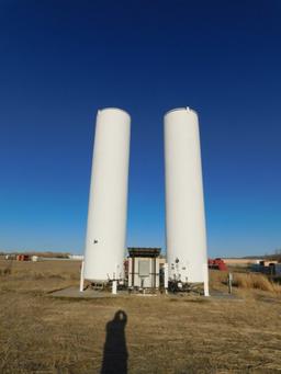 (2) NITROGEN STORAGE TANKS W/ TRANSFER PUMP & CONTROLS (NOTE: NEW OWNER MUST REM