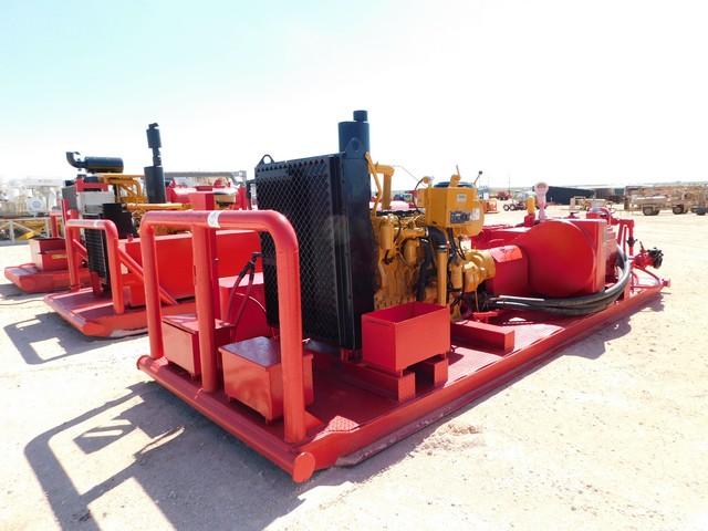 (23005) NATIONAL OILWELL JWS-340 TRIPLEX PUMP P/B CAT C-9 TURBO DIESEL ENGINE, E