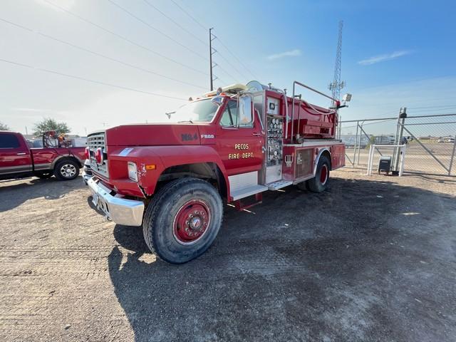 (7872) 1989 FORD F800 S/A FIRE TRUCK, VIN: 1FDYK84AXRVA57872, P/B: FORD 7.8L 6 C