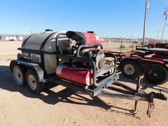 NORTH STAR PORTABLE STEAMER/ HIGH PRESSURE WASH TRAILER, T/A BALL HITCH, P/B KO