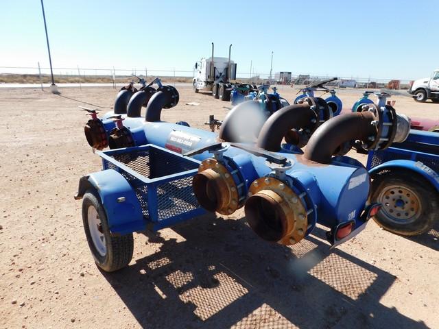 (2M) PORTABLE S/A MANIFOLD TRAILER W/ (4) 10" BUTTERFLY VALVES & (6) 6" BUTTERFL