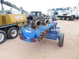 (2M) PORTABLE S/A MANIFOLD TRAILER W/ (4) 10" BUTTERFLY VALVES & (6) 6" BUTTERFL