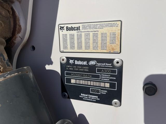 (1663) 2007 BOBCAT A300 2-SPEED SKID STEER, S#539911663, P/B: 4 CYL DIESEL ENGIN