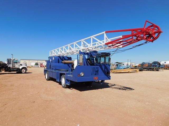 (1779) 1976 PEMCO MODEL: 46-30-S SINGLE DRUM SWAB RIG W/ 46FT 30,000# MAST P/B D