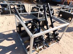 (9128) UNUSED HYD. AUGER F/ SKID STEER W/ (3) BITS