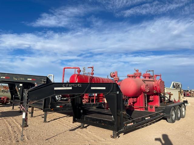 (X) 30" X 10'L - 2160 PSI HORIZONTAL 3-PHASE SEPARATOR MTD ON SHOPBUILT 25' 3-AX