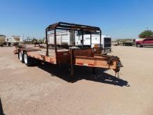 (X) 2008 BIG TEX 8' X 24' T/A BP FLATBED TRAILER, W/ DOVETAIL, FOLD.UP LOADING RAMP