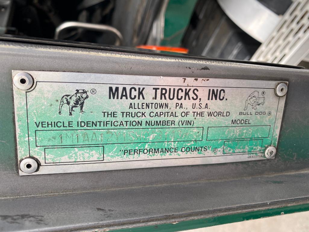 1995 Mack CH613 Truck, VIN # 1m1aa12y1sw043143