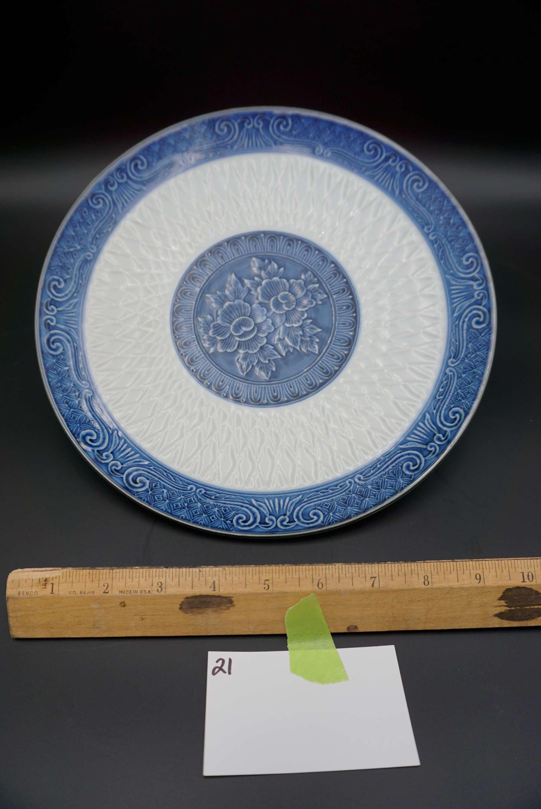 Blue & White Thai porcelain, hand-painted Platter