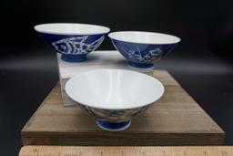 Set of three Japanese soup bowls