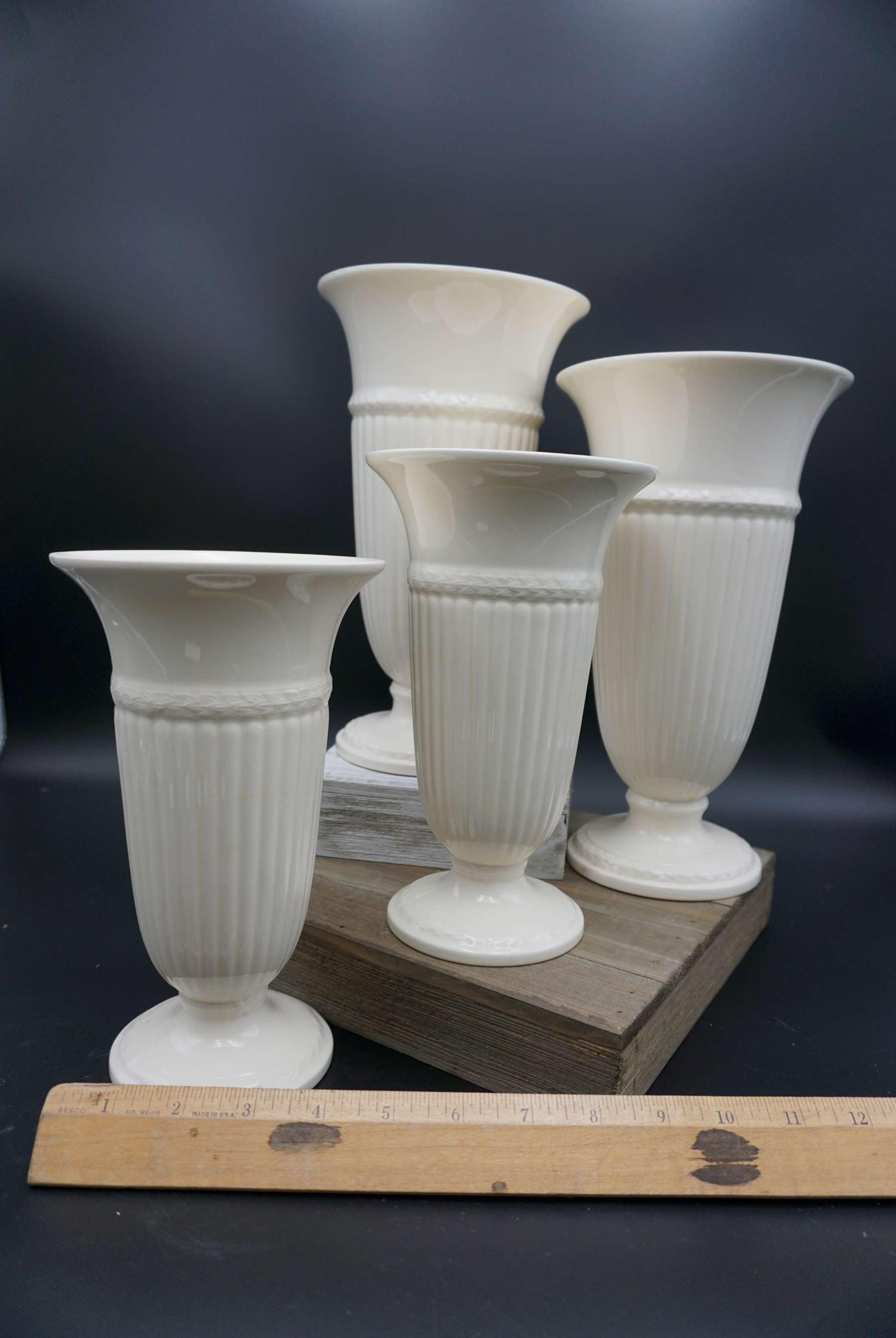 Set of 4 medium Wedgewood China vases, 9 inches
