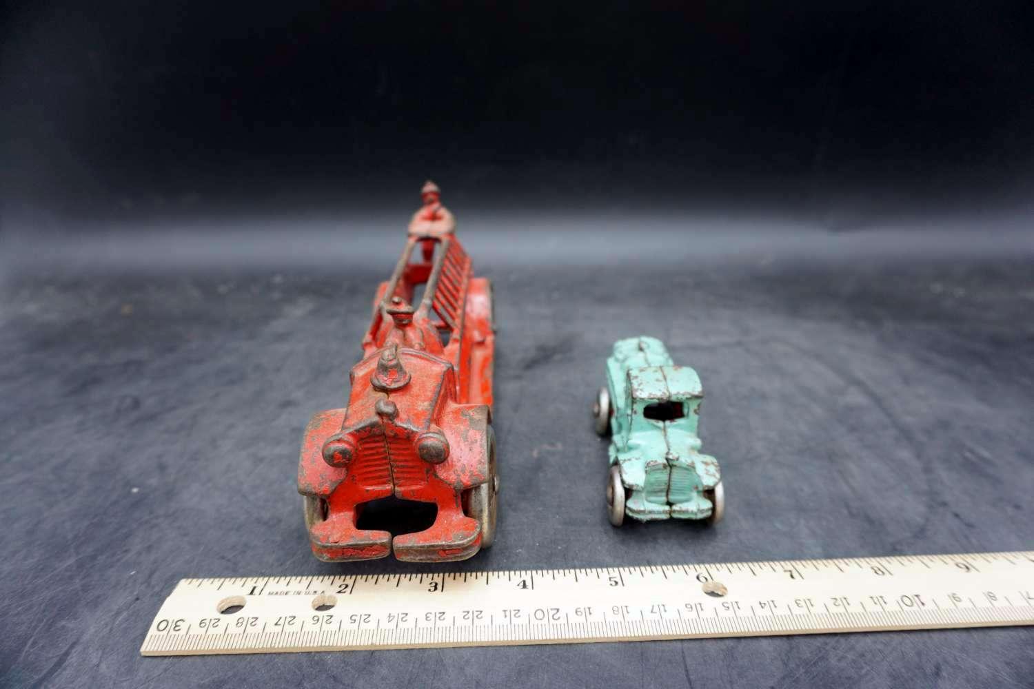 Fire truck and small truck, lot of 2