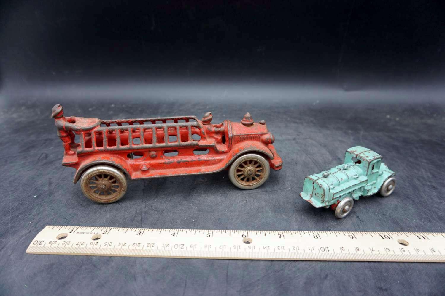 Fire truck and small truck, lot of 2