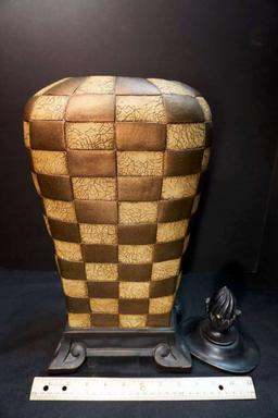 Checkered Urn with lid