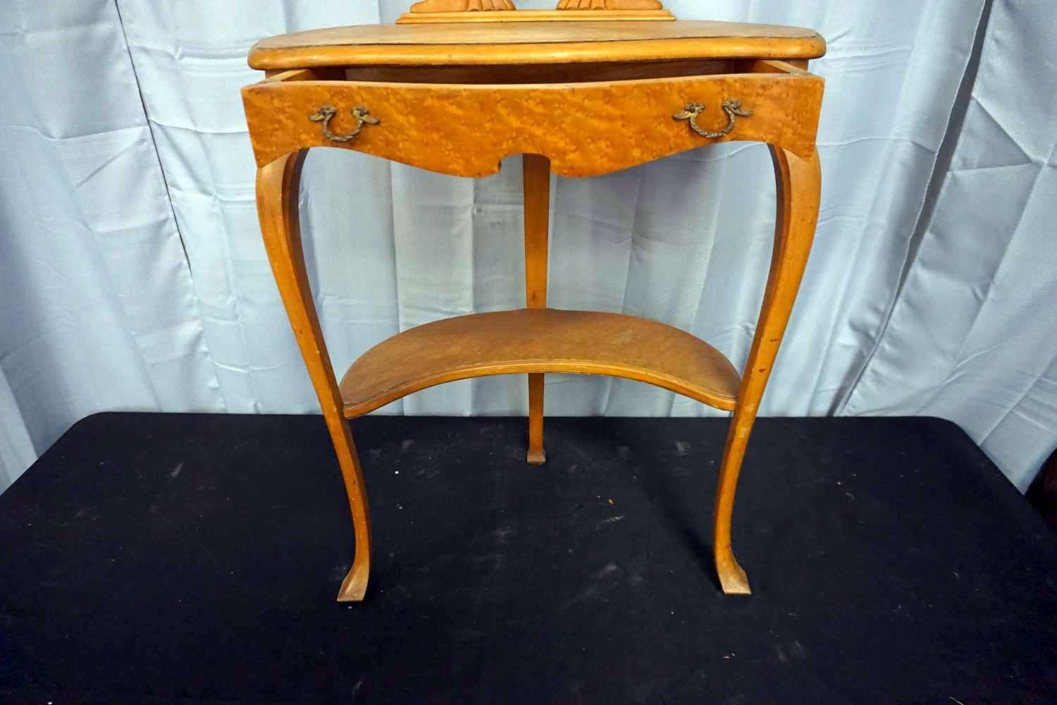 Three legged table/vanity with drawer