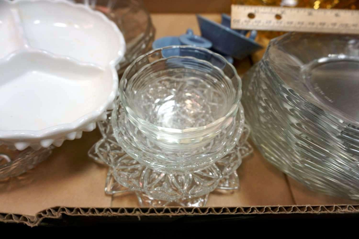 Glassware, Dishes, Punch Bowl, Serving Trays, Sundaes