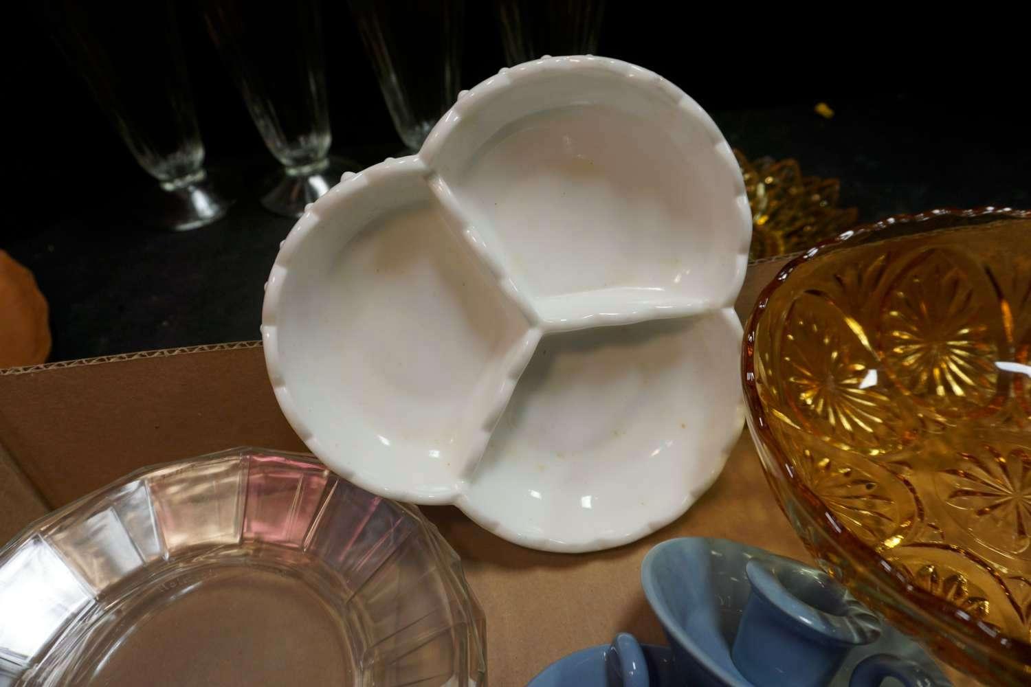 Glassware, Dishes, Punch Bowl, Serving Trays, Sundaes