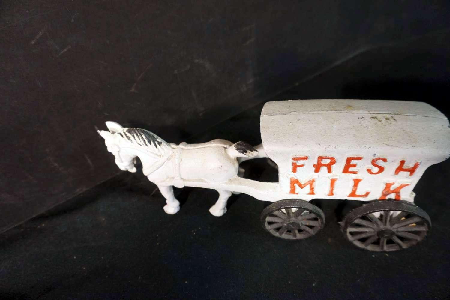 Fresh Milk Cast Iron Wagon & Team
