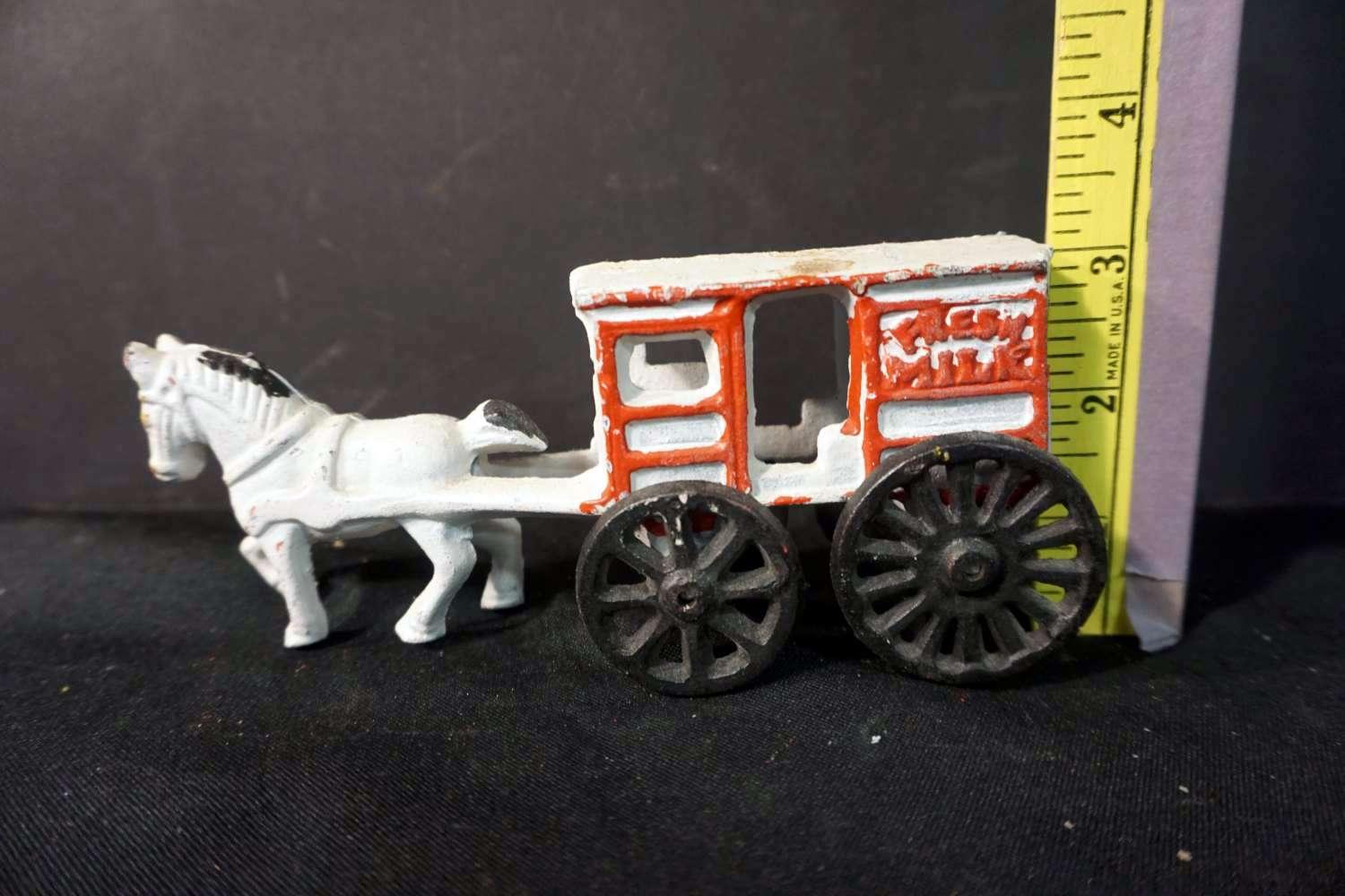 Fresh Milk Cast Iron Wagon & Team