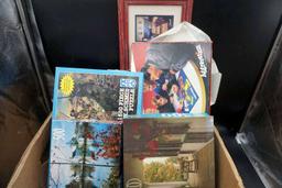 Board games, puzzle, picture frames.