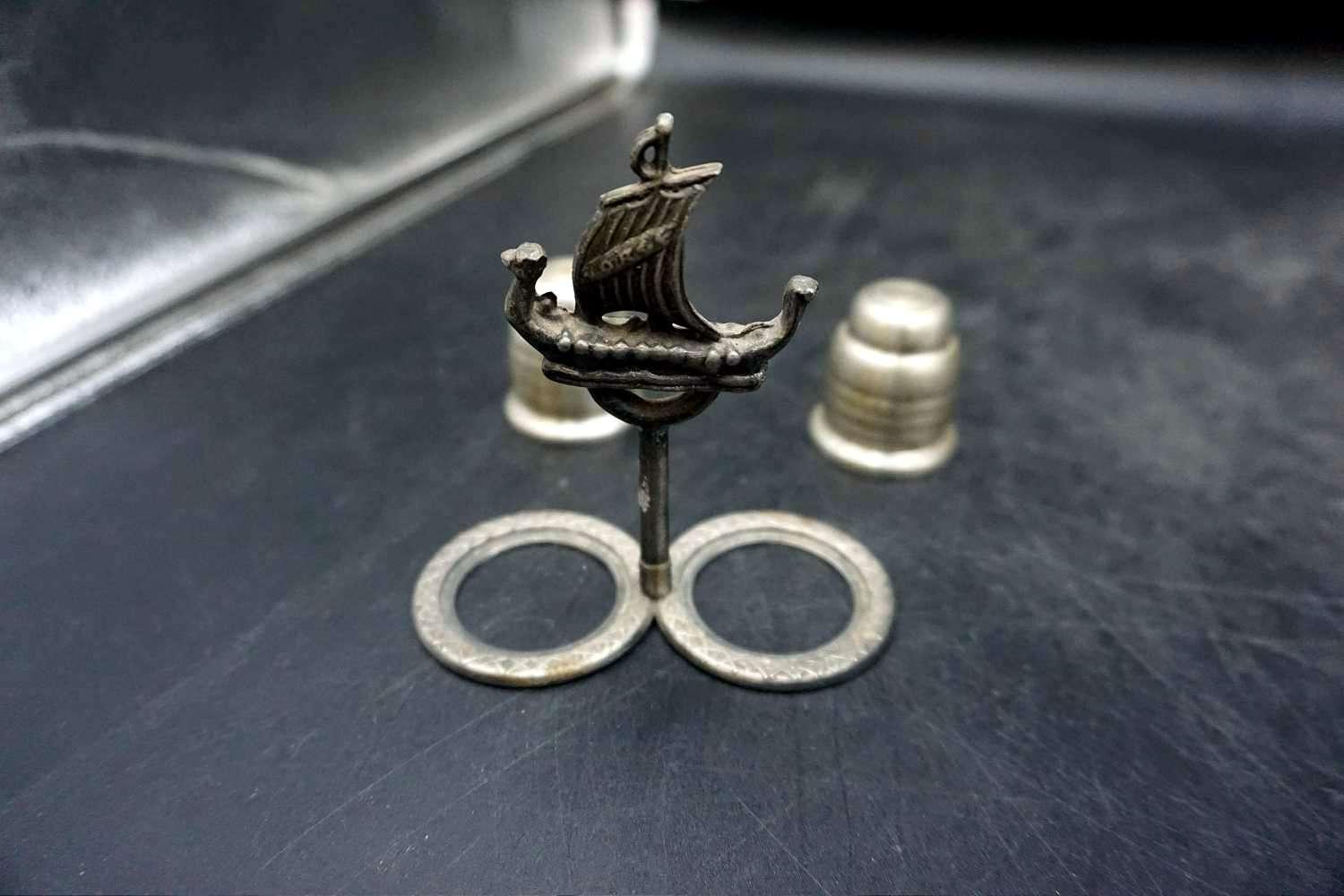 Viking ship salt and pepper shakers.