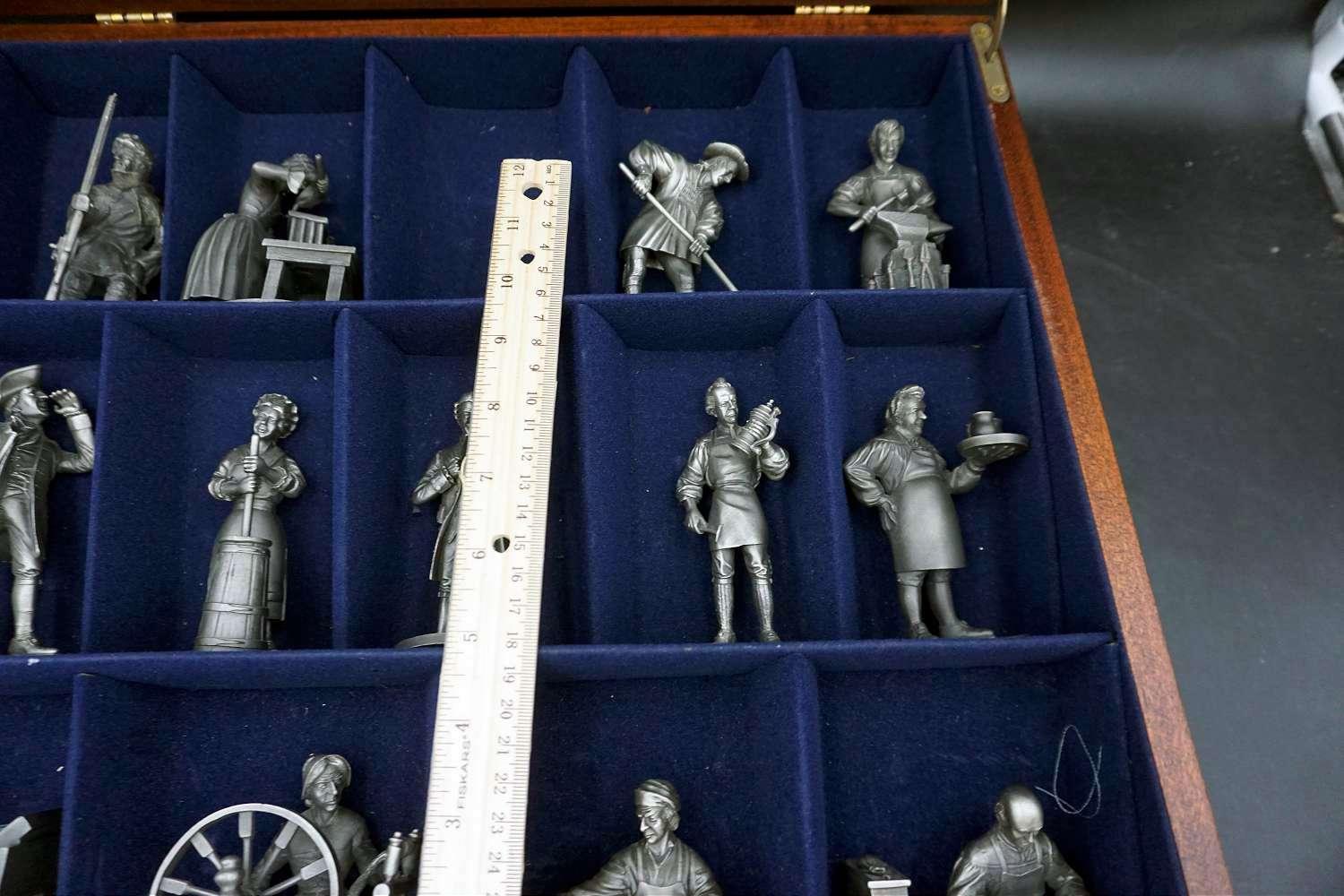 The Franklin Mint collection of The People of Colonial America. Pewter figures