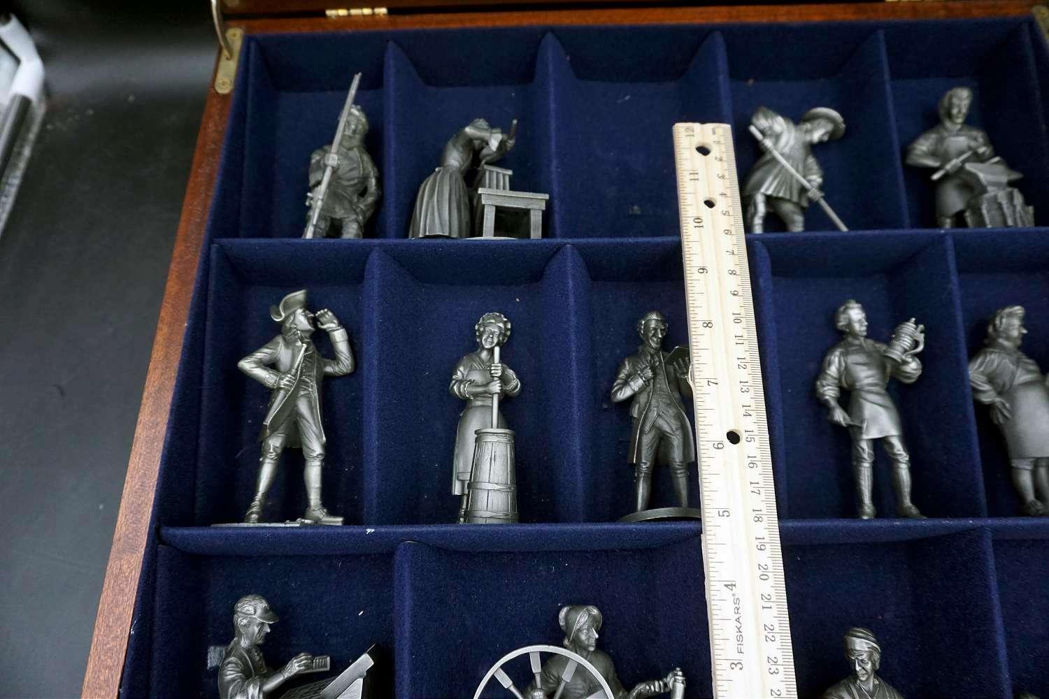 The Franklin Mint collection of The People of Colonial America. Pewter figures