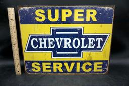 Chevrolet Superservice tin sign.