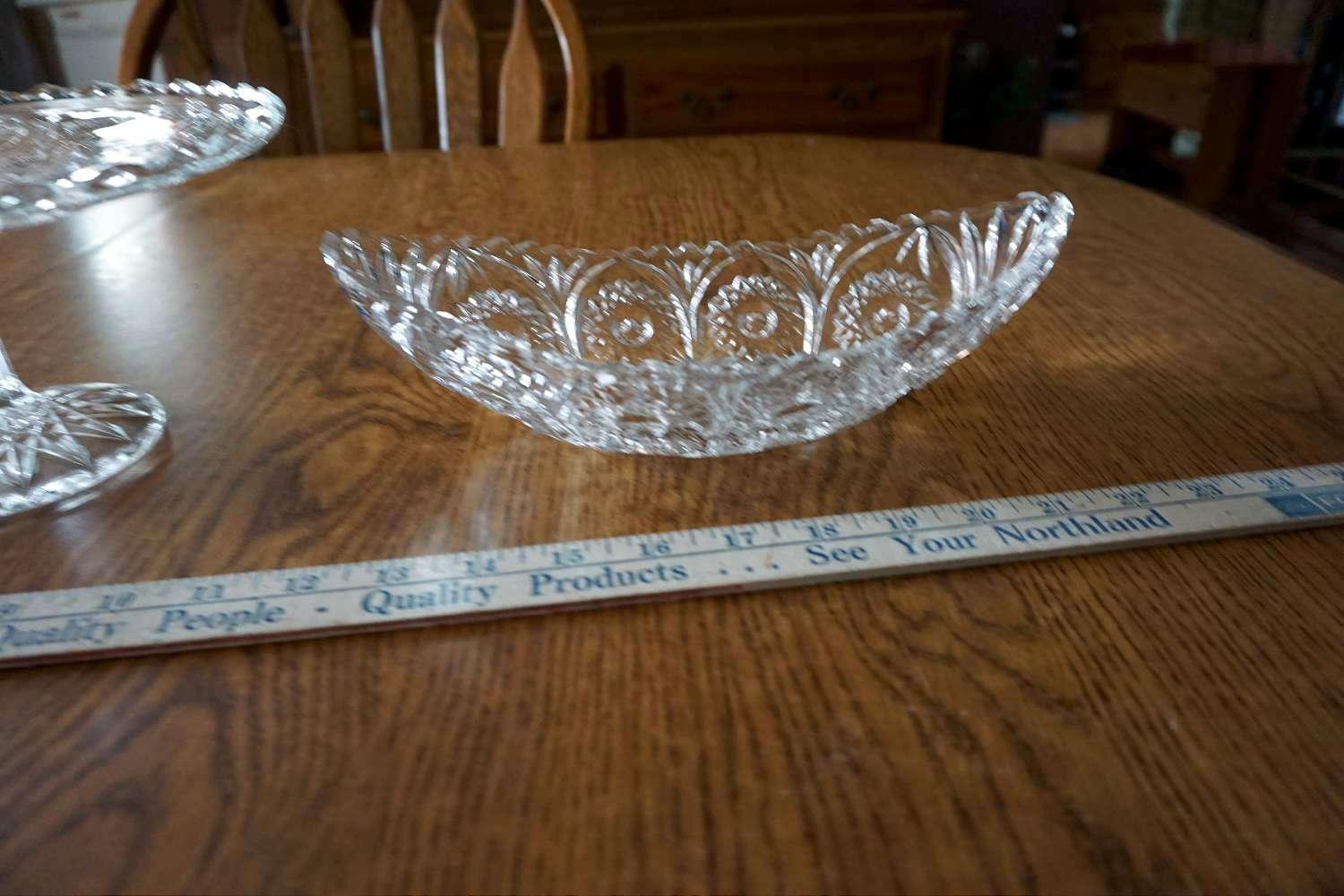 Cake plate and crystal bowl.
