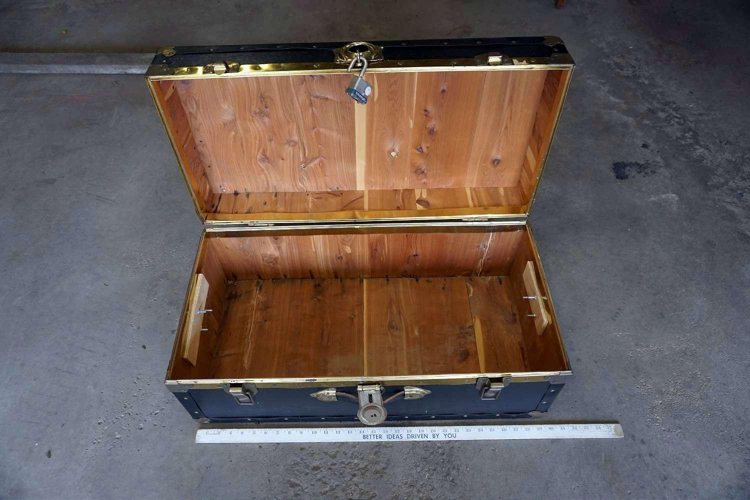 Cedar lined travel trunk.