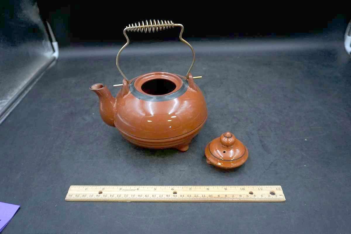 Ceramic Orange Tea Pot