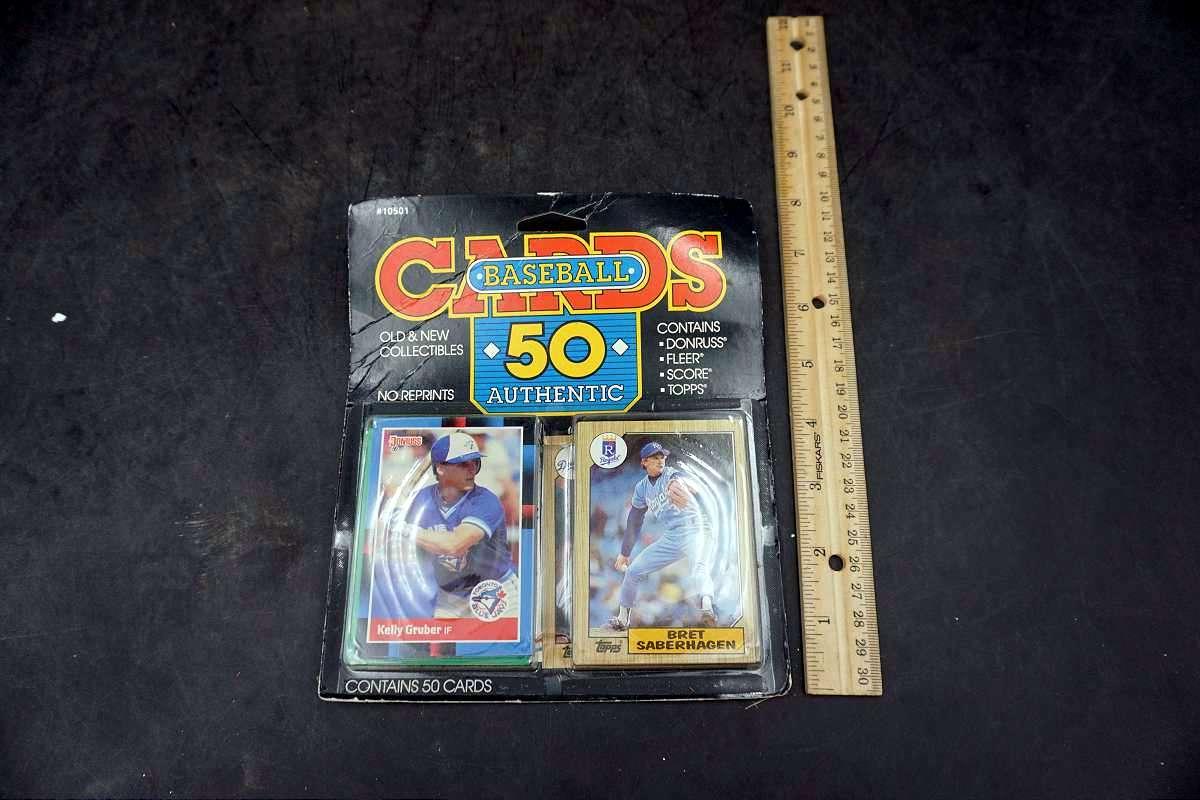 Baseball cards, new in pack.