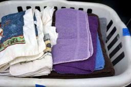 Basket of towels.