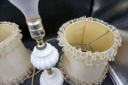 Glass Electric Lamps w/ Shades