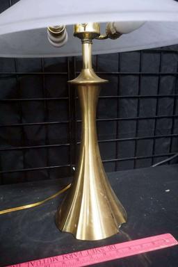 Brass Lamp Base w/ Glass Shade