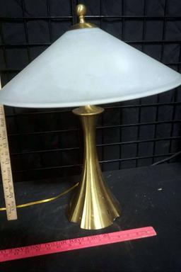 Brass Lamp Base w/ Glass Shade