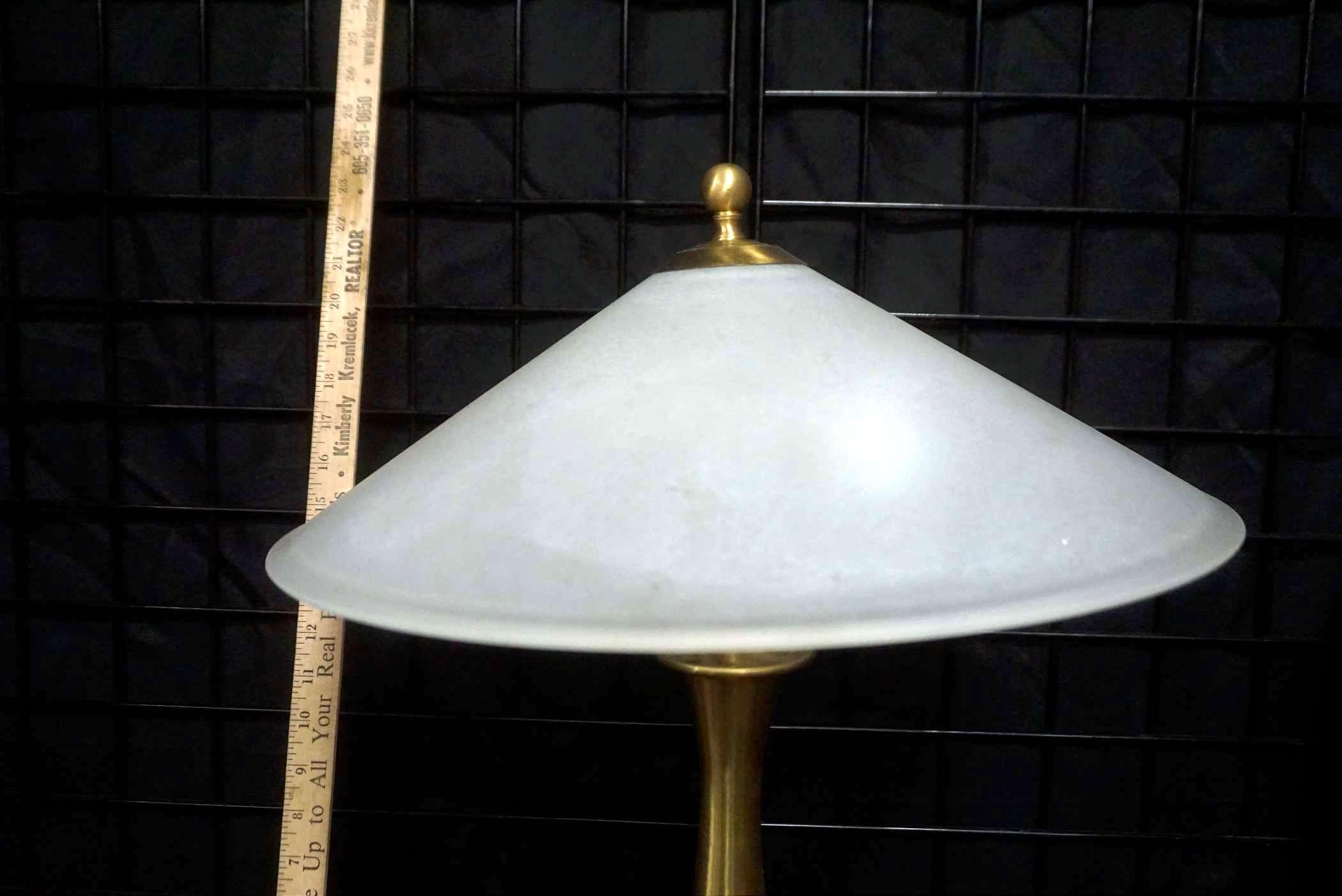 Brass Lamp Base w/ Glass Shade