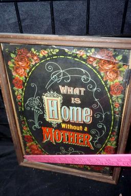 2 Framed Pictures - "What is Home Without a Father" & "What is Home Without a Mother"