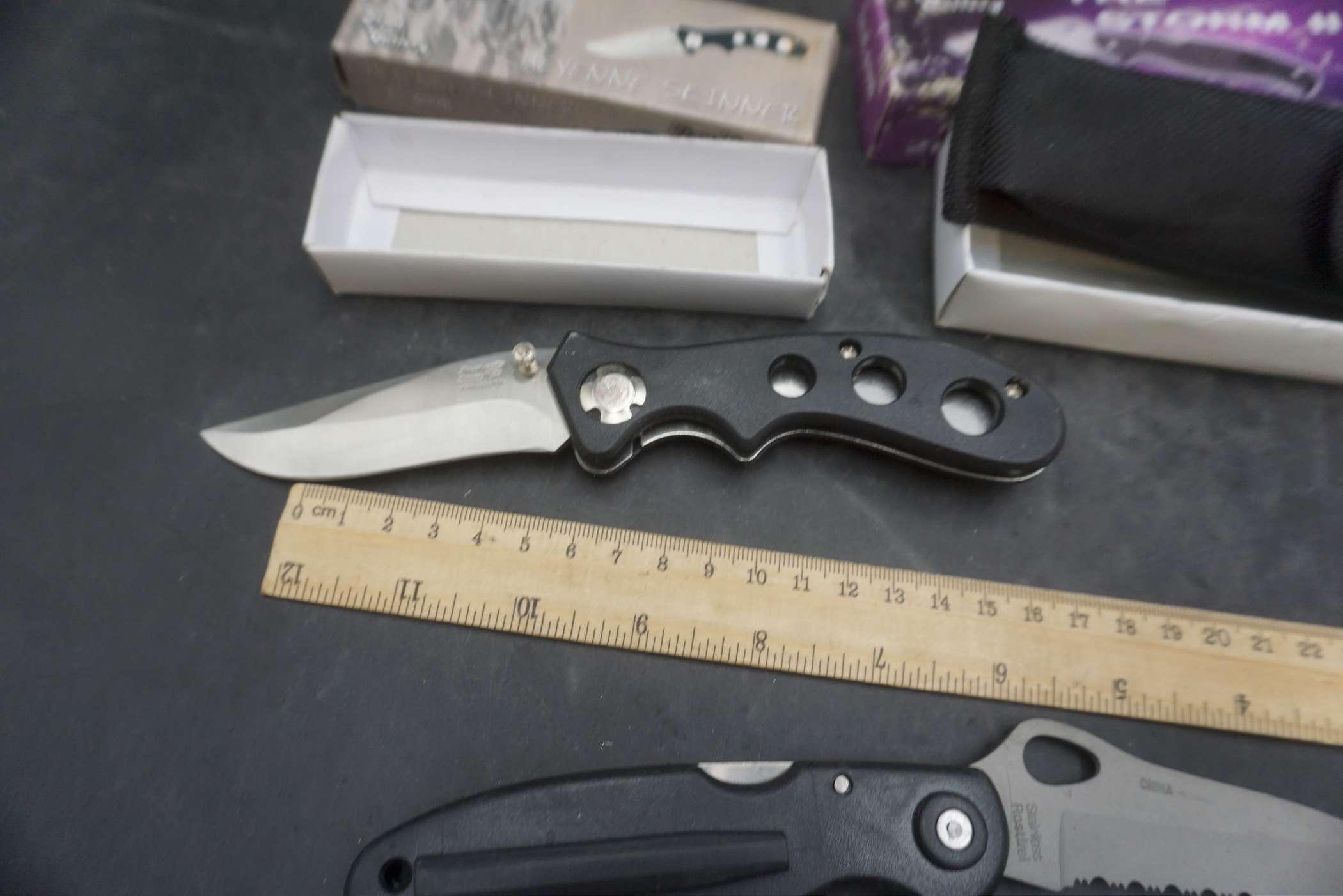 3 Folding Knives - The Storm II, Air Force Tactical & Cheyenne Skinner