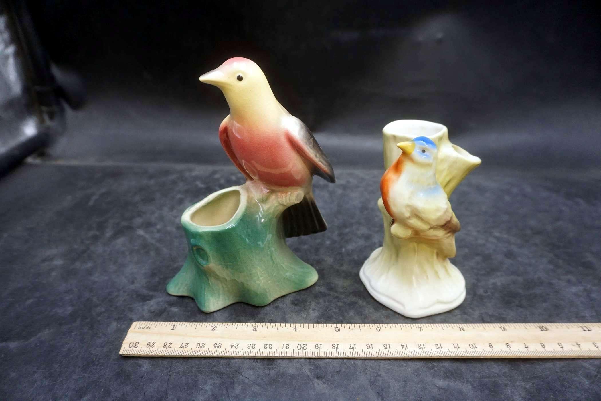 2 Bird Figurines - Royal Copley & Czech