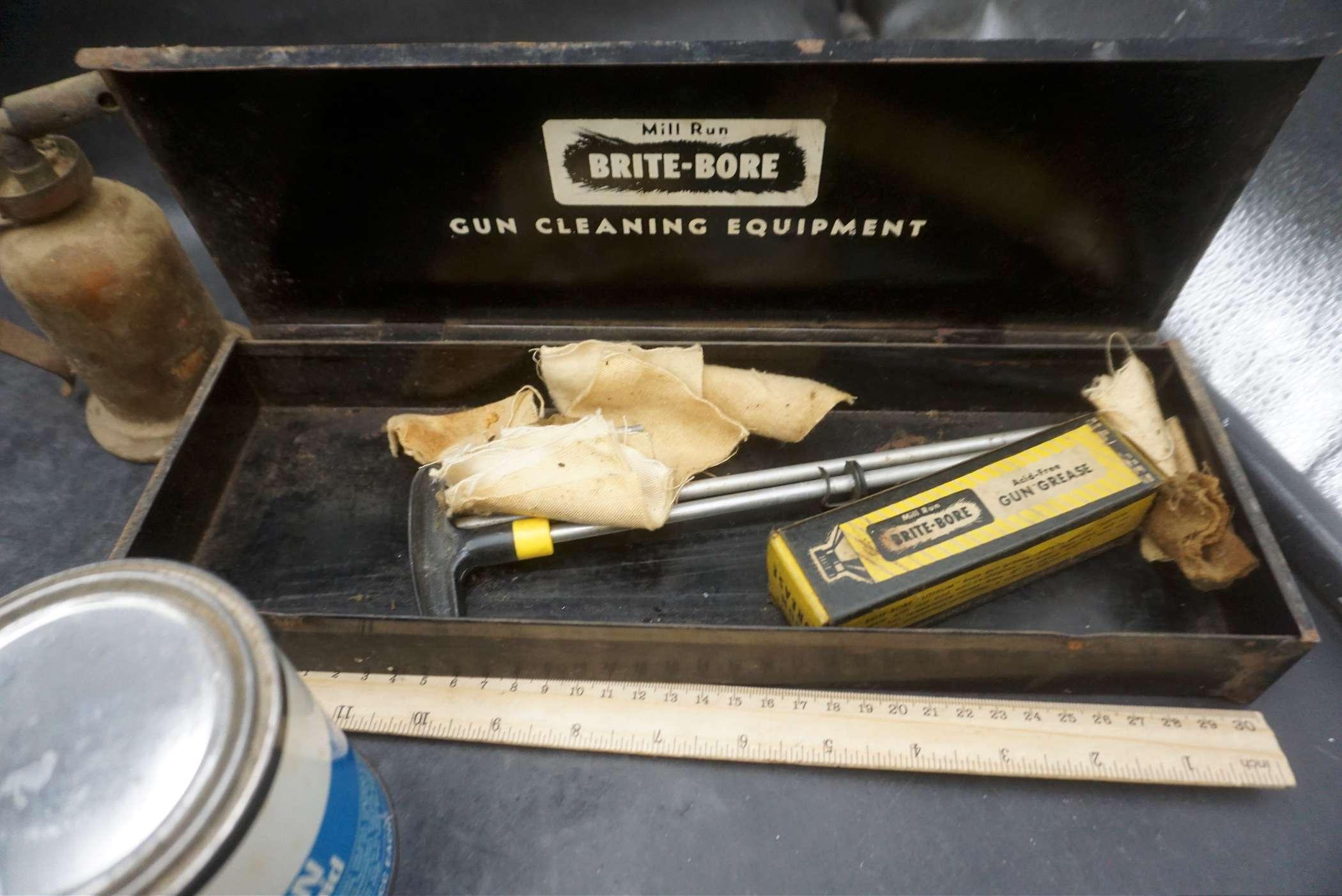 Cans, Containers, Metal Gun Cleaning Box w/ Gear