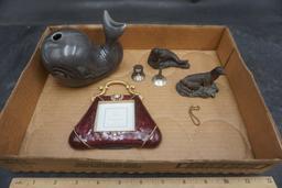 Seal FIgurines, Whale Sculpture, Purse Picture Frame & Other