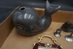 Seal FIgurines, Whale Sculpture, Purse Picture Frame & Other