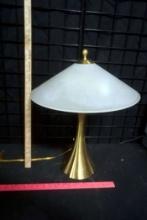 Brass Lamp Base w/ Glass Shade