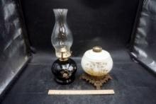 1893 Kerosene Lamp Base & Oil Lamp